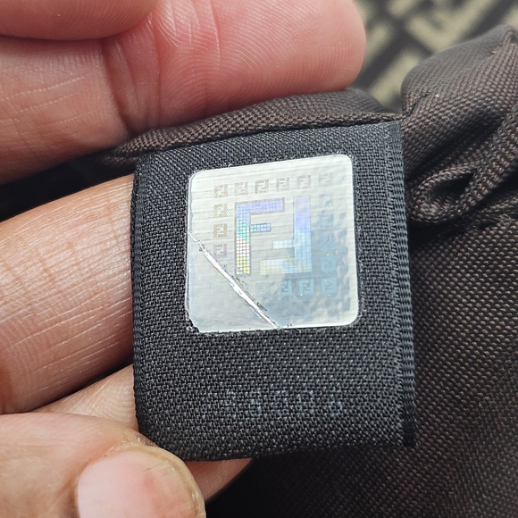 FENDI Zucchino Canvas Mamma Baguette Crossbody Bag - Picture 11 of 11